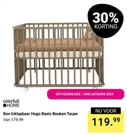 Van Asten BabySuperstore Colorfull Home Box Inklapbaar Hugo Basic Beuken Taupe aanbieding