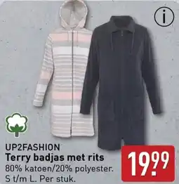 ALDI Terry badjas met rits aanbieding