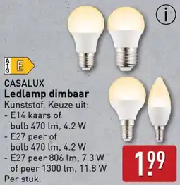 ALDI Casalux ledlamp dimbaar kunststof. aanbieding