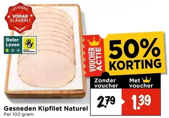 Vomar Voordeelmarkt Gesneden Kipfilet Naturel aanbieding