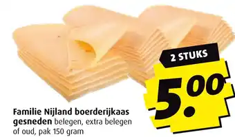 Boni Familie Nijland boerderijkaas gesneden belegen, extra belegen aanbieding