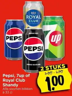 Vomar Voordeelmarkt Pepsi, 7up of Royal Club Shandy aanbieding