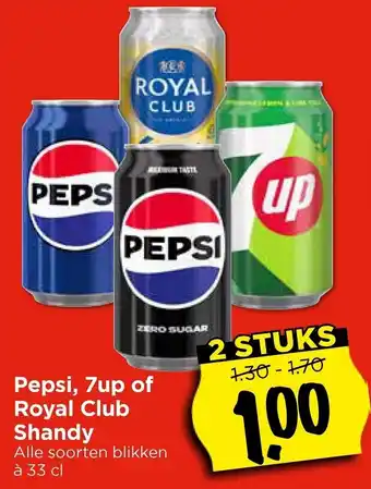 Vomar Voordeelmarkt Pepsi, 7up of Royal Club Shandy aanbieding