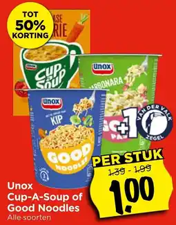 Vomar Voordeelmarkt Unox Cup A Soup of Good Noodles aanbieding