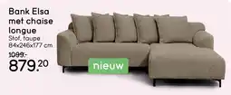 Leen Bakker Bank Elsa met chaise longue aanbieding