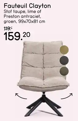 Leen Bakker Fauteuil Clayton aanbieding