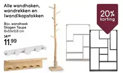 Leen Bakker Alle wandhaken, wandrekken en wand kapstokken aanbieding