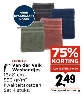 Vomar Voordeelmarkt Van der Valk Washandjes aanbieding