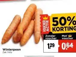 Vomar Voordeelmarkt Winterpeen Zak 1 kilo aanbieding