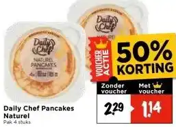 Vomar Voordeelmarkt Daily Chef Pancakes Naturel Pak 4 stuks aanbieding