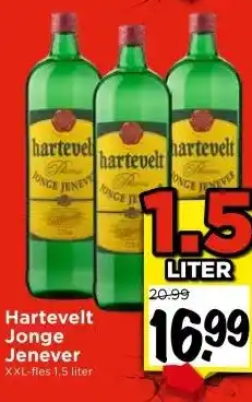 Vomar Voordeelmarkt Hartevelt Jonge Jenever XXL-fles 1,5 liter aanbieding