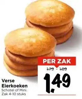 Vomar Voordeelmarkt Verse Eierkoeken Schotel of Mini. Zak 4-10 stuks aanbieding