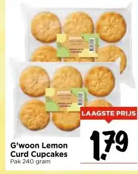 Vomar Voordeelmarkt G'woon Lemon Curd Cupcakes Pak 240 gram aanbieding