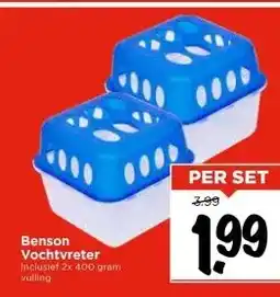 Vomar Voordeelmarkt Benson Vochtvreter Inclusief 2x 400 gram vulling aanbieding