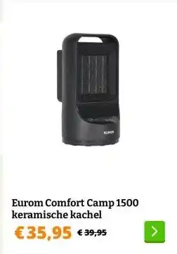 Obelink Eurom Comfort Camp 1500 keramische kachel aanbieding