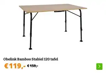 Obelink Obelink Bamboo Stabiel 120 tafel aanbieding