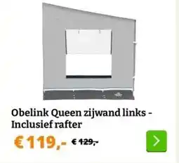 Obelink Obelink Queen zijwand links Inclusief rafter aanbieding