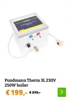 Obelink Pundmann Therm 3L 230V 250W boiler aanbieding