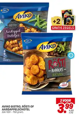 Dekamarkt Aviko bistro, rösti of aardappelschotel aanbieding