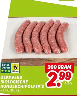 Dekamarkt Dekavers biologische runderchipolata's aanbieding