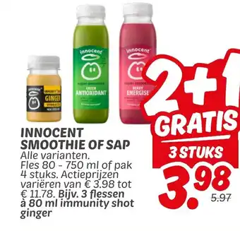 Dekamarkt Innocent smoothie of sap aanbieding