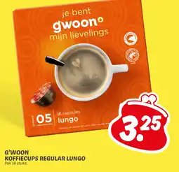 Dekamarkt G'woon koffiecups regular lungo aanbieding