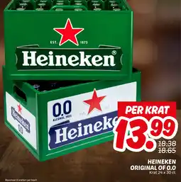 Dekamarkt Heineken original of 0.0 aanbieding