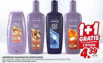 Dekamarkt Andrélon shampoo of conditioner aanbieding