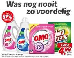 Dekamarkt Omo wasmiddel of biotex aanbieding