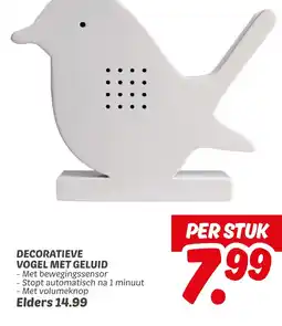 Dekamarkt Decoratieve vogel met geluid aanbieding