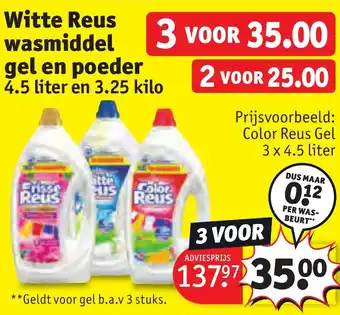 Kruidvat Witte Reus wasmiddel gel en poeder aanbieding