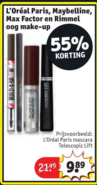 Kruidvat L'Oréal Paris, Maybelline, Max Factor en Rimmel oog make-up aanbieding