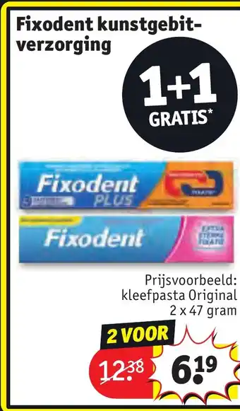 Kruidvat Fixodent kunstgebit verzorging aanbieding