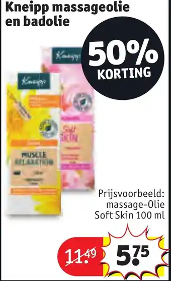 Kruidvat Kneipp massageolie en badolie aanbieding