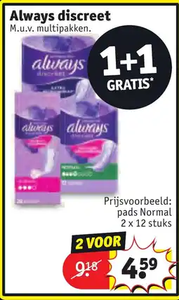 Kruidvat Always discreet aanbieding