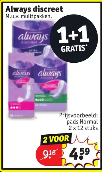 Kruidvat Always discreet aanbieding