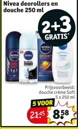 Kruidvat Nivea deorollers en douche aanbieding