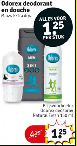 Kruidvat Odorex deodorant en douche aanbieding