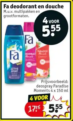 Kruidvat Fa deodorant en douche aanbieding