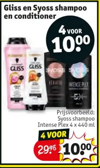 Kruidvat Gliss en Syoss shampoo en conditioner aanbieding