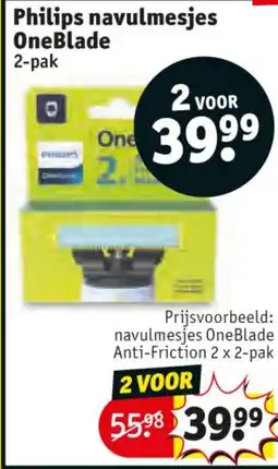 Kruidvat Philips navulmesjes OneBlade aanbieding