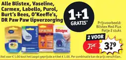 Kruidvat Alle Blistex, Vaseline, Carmex, Labello, Purol, Burt's Bees, O'Keeffe's, DR Paw Paw lipverzorging aanbieding