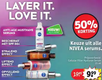 Kruidvat Keuze uit alle NIVEA serums. aanbieding