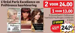 Kruidvat L'Oréal Paris Excellence en Préférence haarkleuring aanbieding