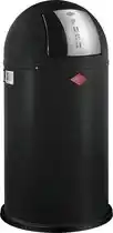 Bol.com Wesco Pushboy Prullenbak - Afvalbak Wesco - 50 Liter - Matzwart aanbieding