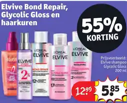 Kruidvat Elvive Bond Repair, Glycolic Gloss en haarkuren aanbieding