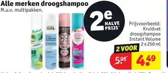 Kruidvat Alle merken droogshampoo aanbieding