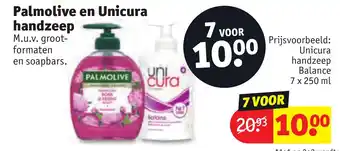 Kruidvat Palmolive en Unicura handzeep aanbieding