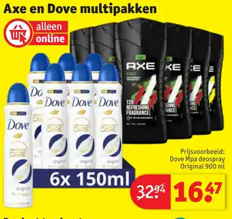 Kruidvat Axe en Dove multipakken aanbieding