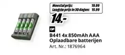 MediaMarkt GP B441 4x 850mAh AAA Oplaadbare batterijen aanbieding